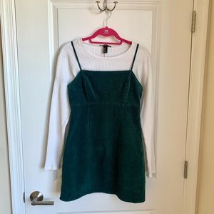 Lottie Moss x PacSun Forest Green Corduroy Dress